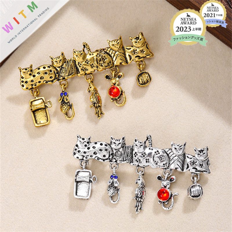 猫 ブローチ アクセサリー 記念日 プレゼント 上品 かわいい レトロ 入園式