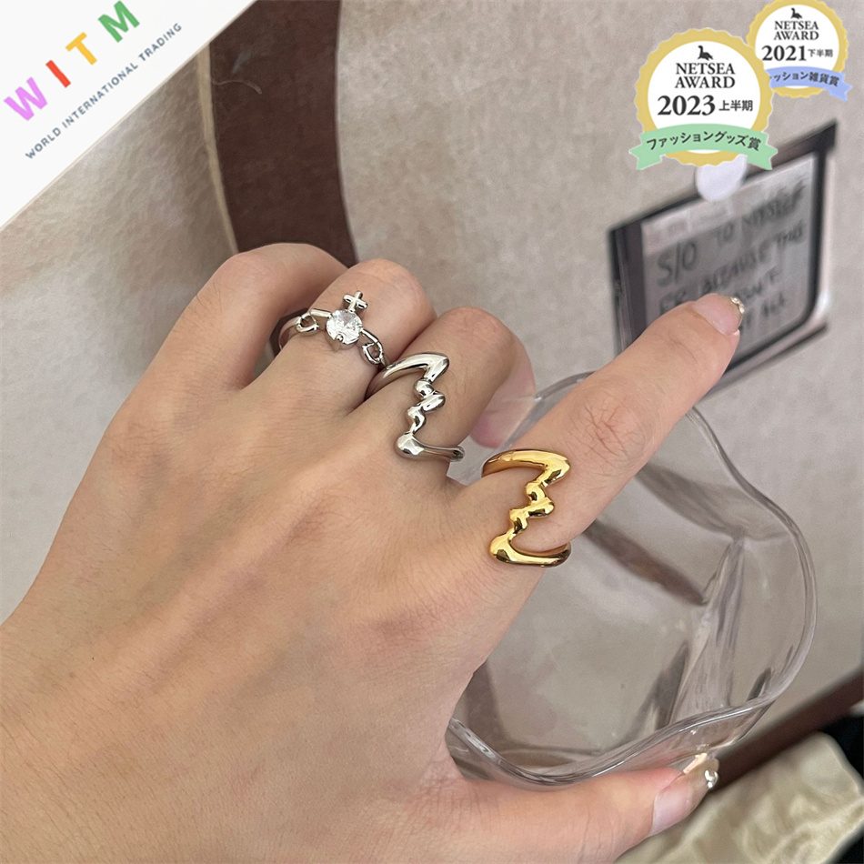 不規則 指輪 リング 開き指輪 開きリング デザイン アクセサリー 開口指輪 レディースファッション