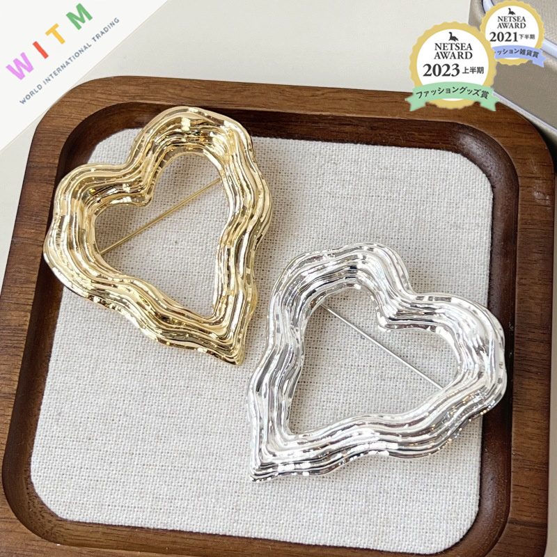 ハート形 ブローチ アクセサリー 記念日 プレゼント 上品 かわいい レトロ 入園式