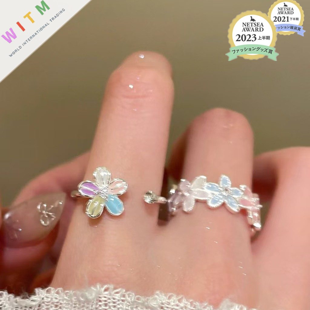 花 フラワー 指輪 開き指輪 リング 開きリング デザイン アクセサリー レディース 可愛い オシャレ