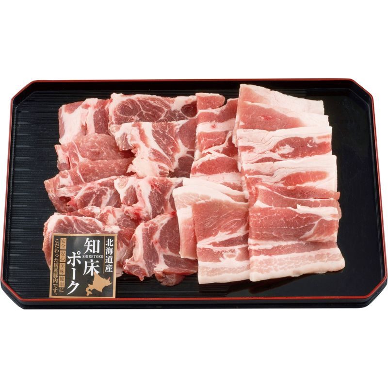 知床ポーク・焼肉用肩ロース・バラ400g 400【直送品】［］