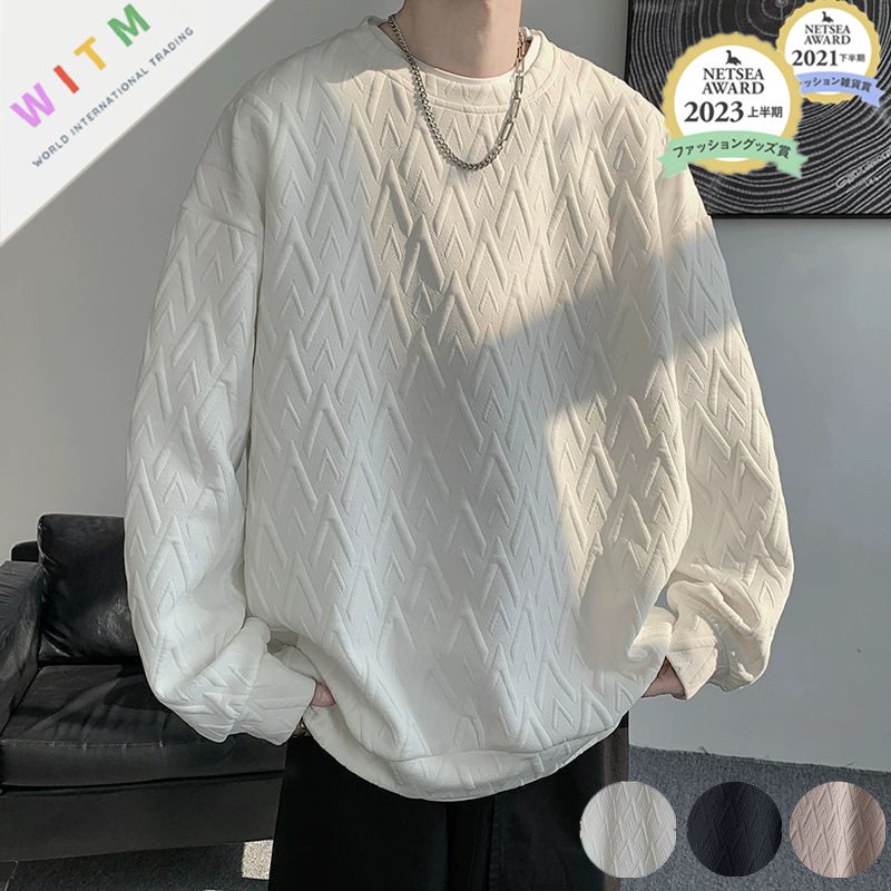 春新作 プルオーバー 長袖トップス Tシャツ メンズ ファッション オーバーサイズ