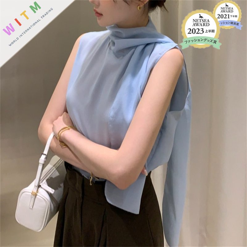 トップス シフォンシャツ ノースリーブ 着回し レディース服 カジュアル 夏