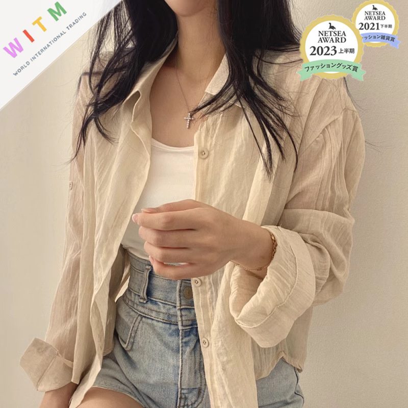 春夏新作 ブラウス シャツ レディース服 長袖 トップス UVカット オシャレ カジュアル