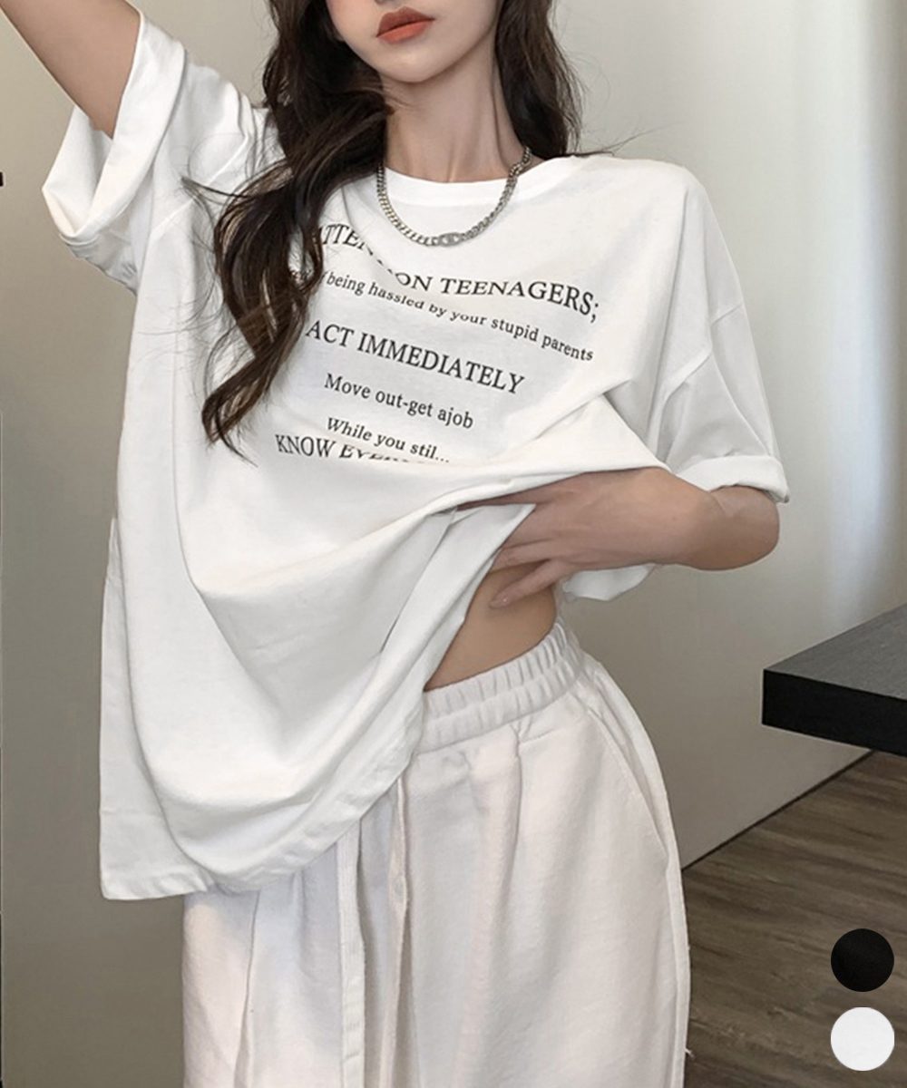 ロゴtシャツ 半袖 サマートップス韓国風