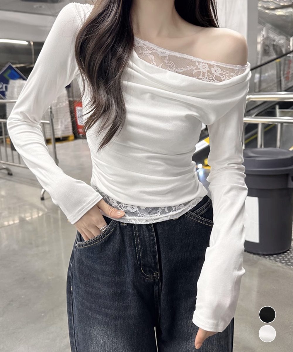 レース 長袖Tシャツ レディース 薄手