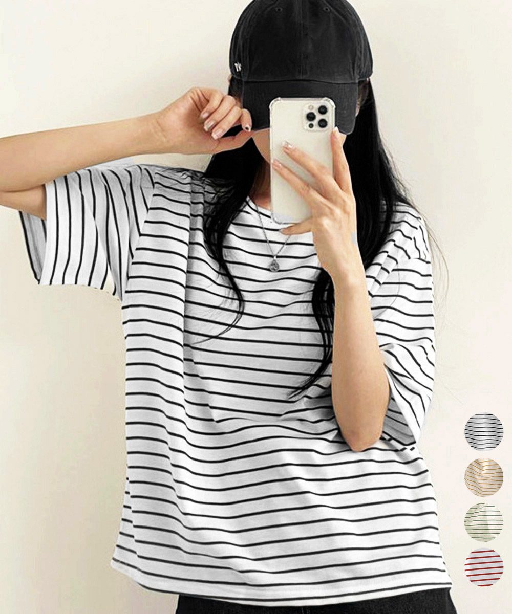 ボーダー柄tシャツ レディース 半袖夏服