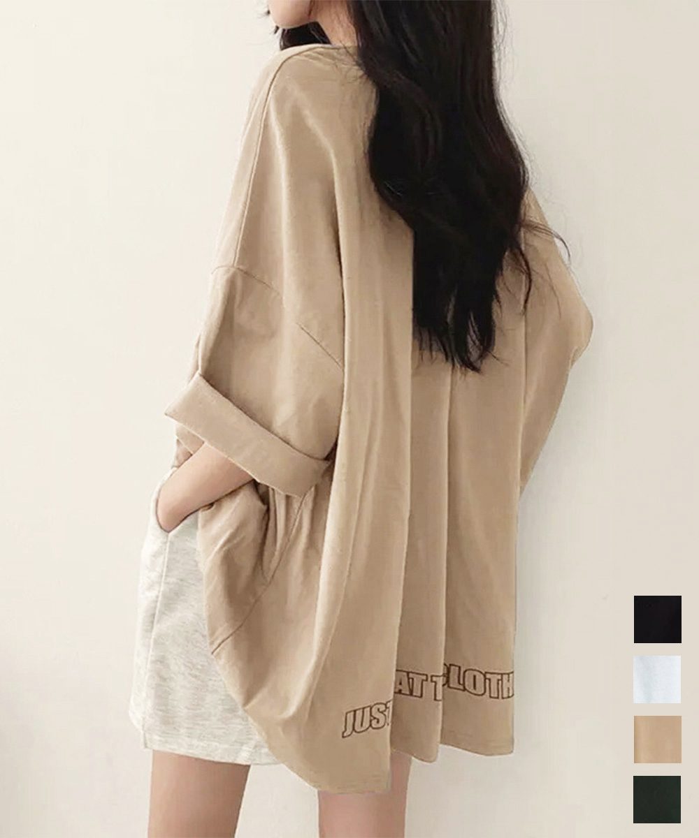 ロゴTシャツ ゆったり プルオーバー夏服