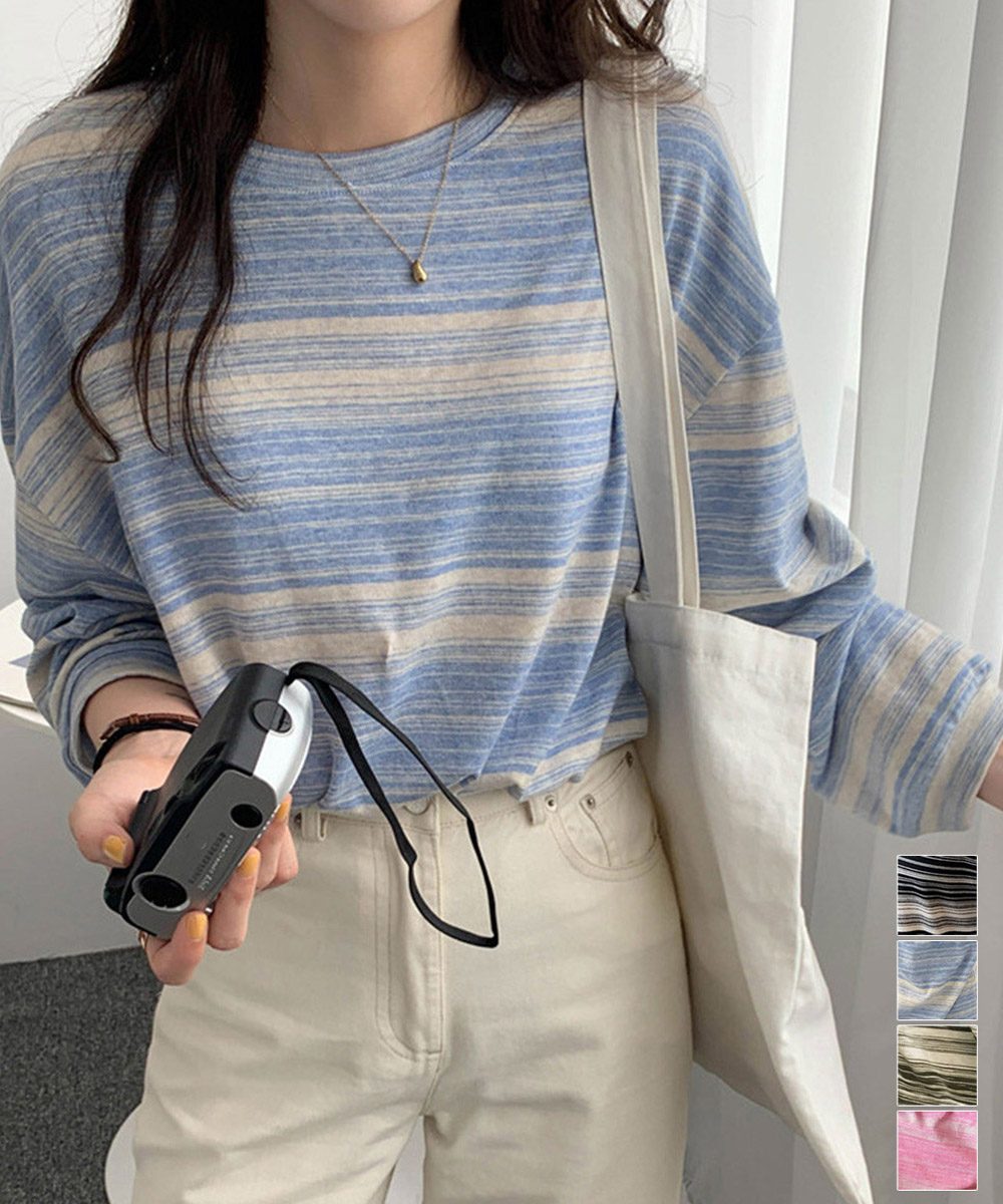 Tシャツ 韓国風 カットソートップス春秋