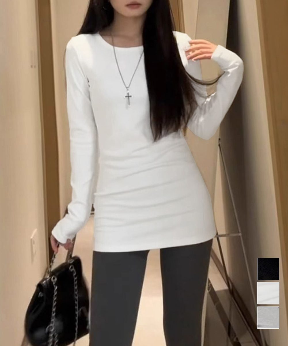 ロングTシャツ 重ね着フィットカットソー