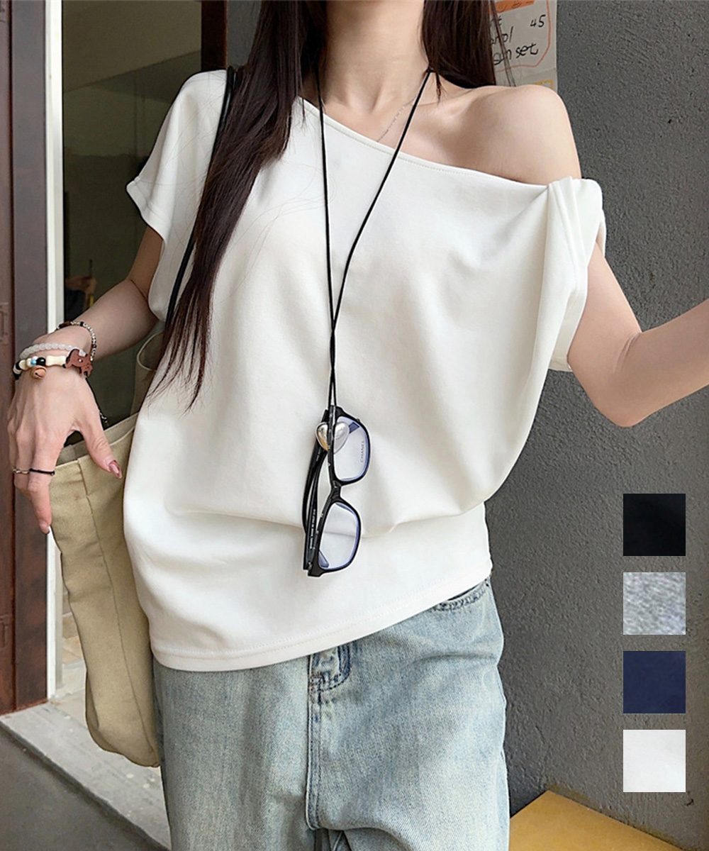 オフショルダーTシャツ 半袖 トップス