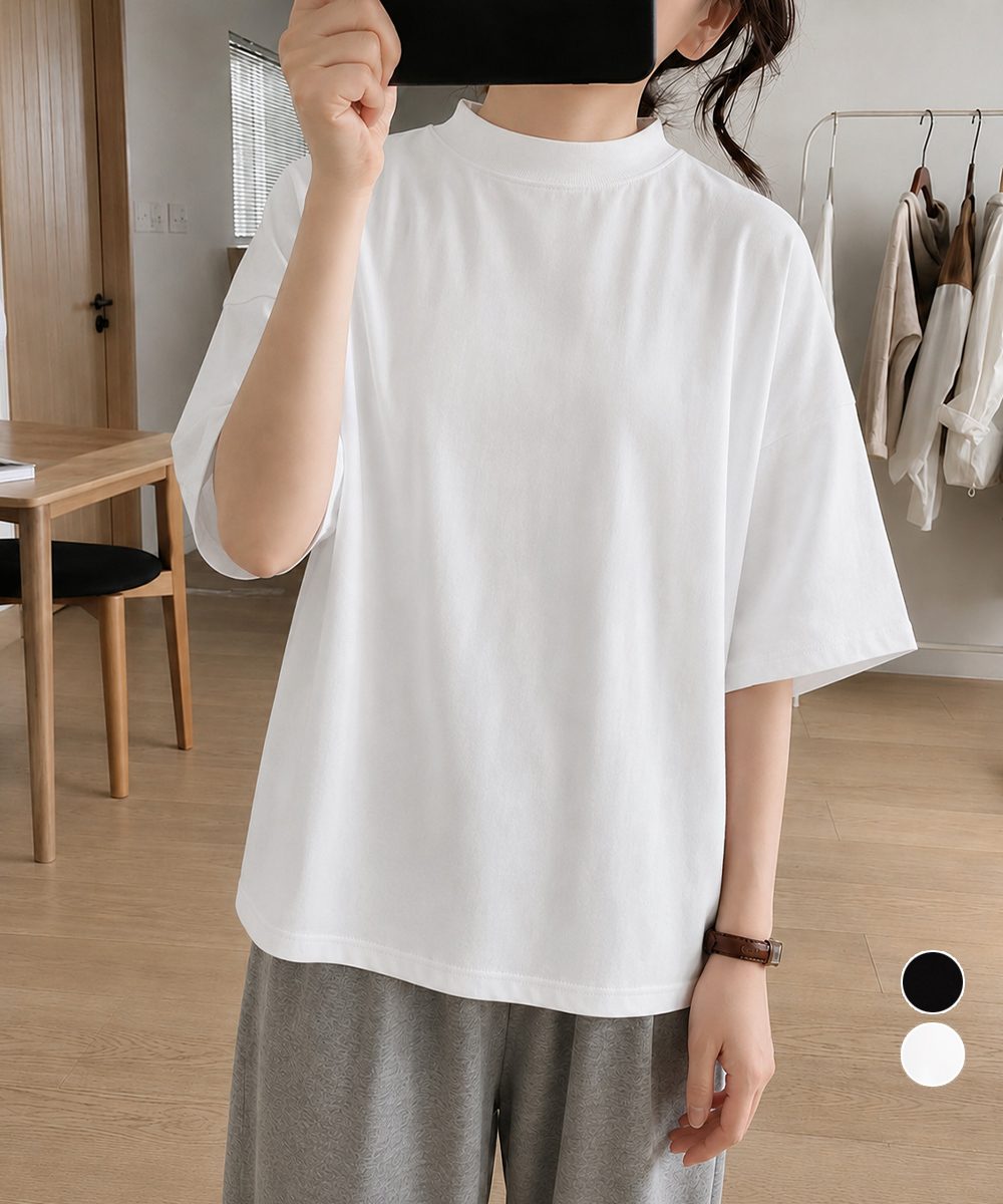 オーバーサイズTシャツ無地半袖レディース
