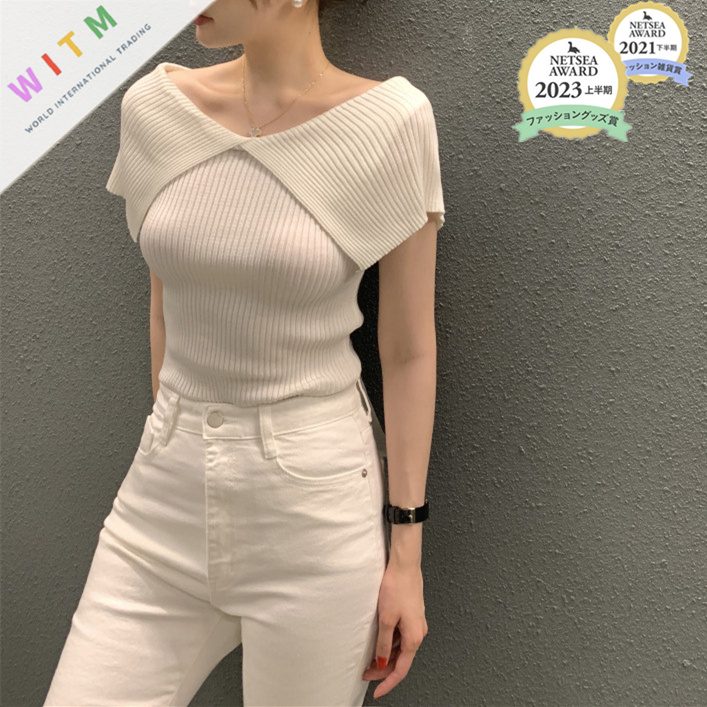 トップス Tシャツ 半袖 ニットトップス 着回し レディース服 カジュアル 夏