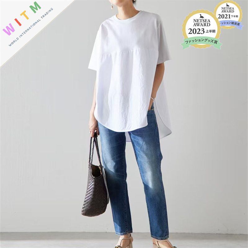 春夏新作 半袖Tシャツ ラウンドネック トップス 体型カバー レディース カジュアル