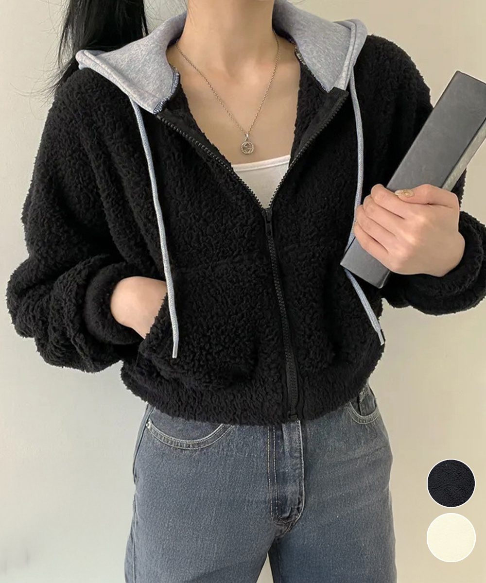 暖かいボアパーカー ジップアップブルゾン
