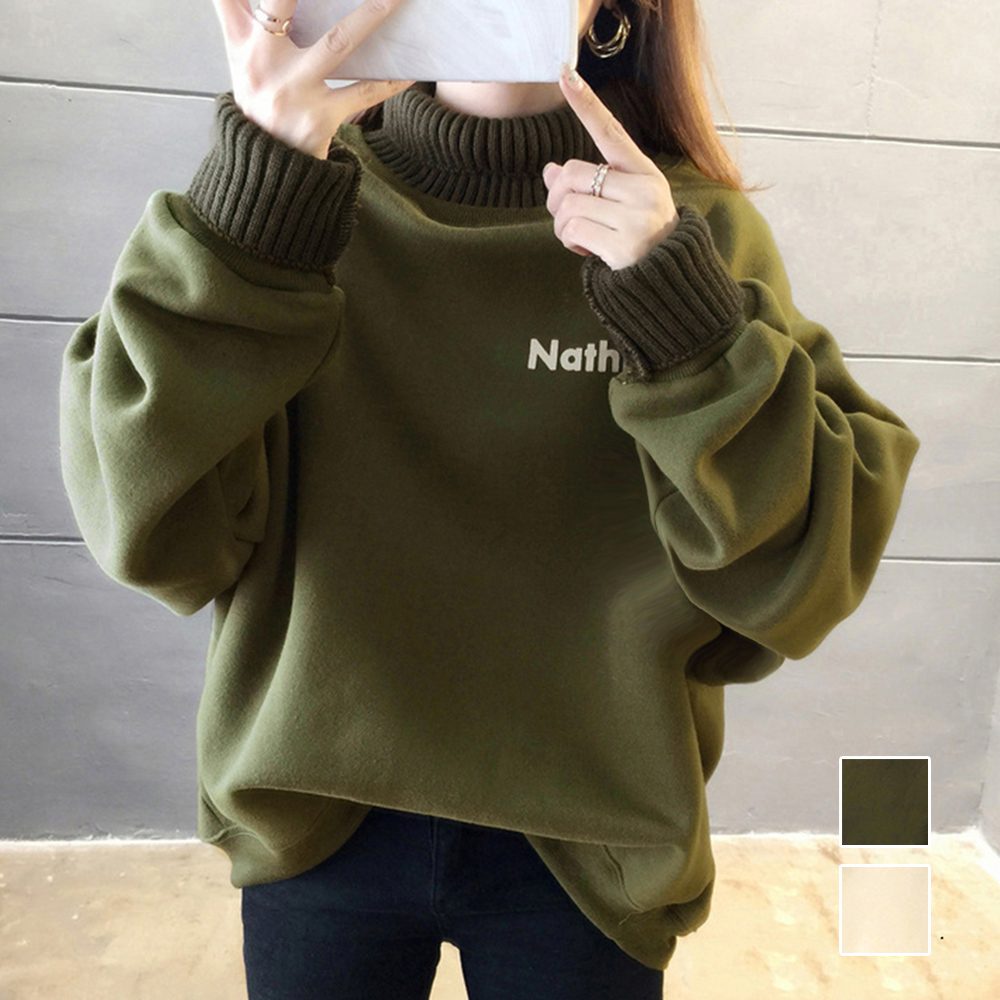 裏起毛 ロゴトレーナー レディース 韓国