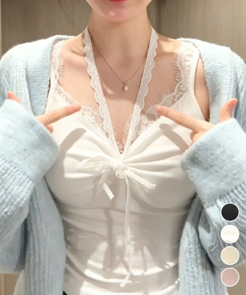 カップ付きキャミソールホルターネック夏服