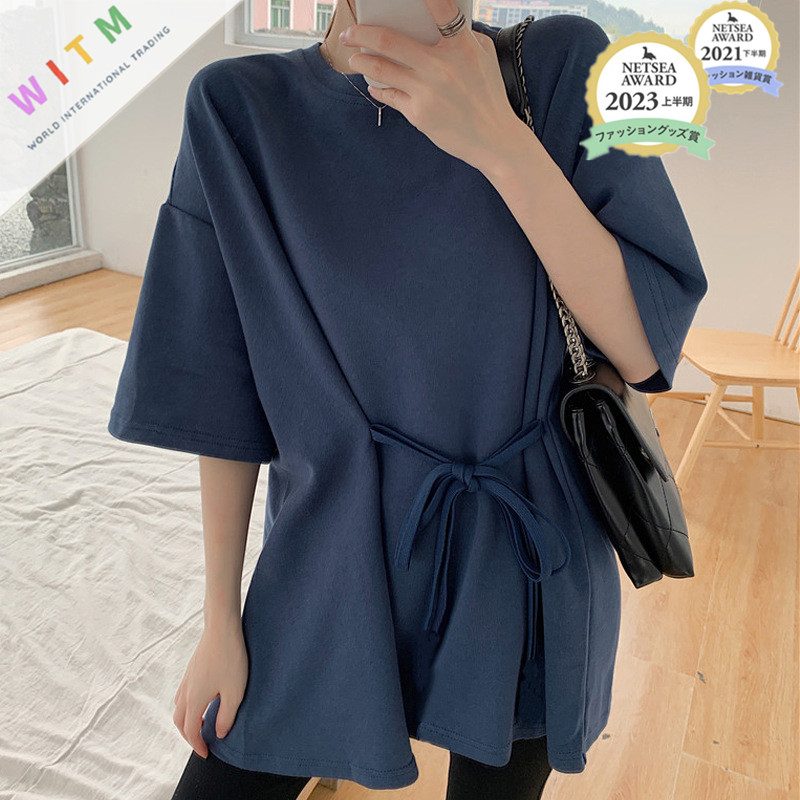 トップス 体型カバー 体型カバー ラウンドネック 着回し 上品 レディース