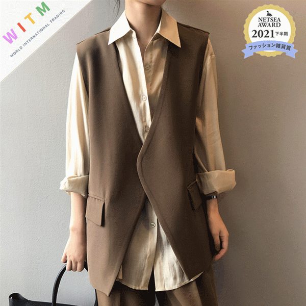 春新作 ラシャ ベスト 袖なしベスト スーツベスト レディース 上品