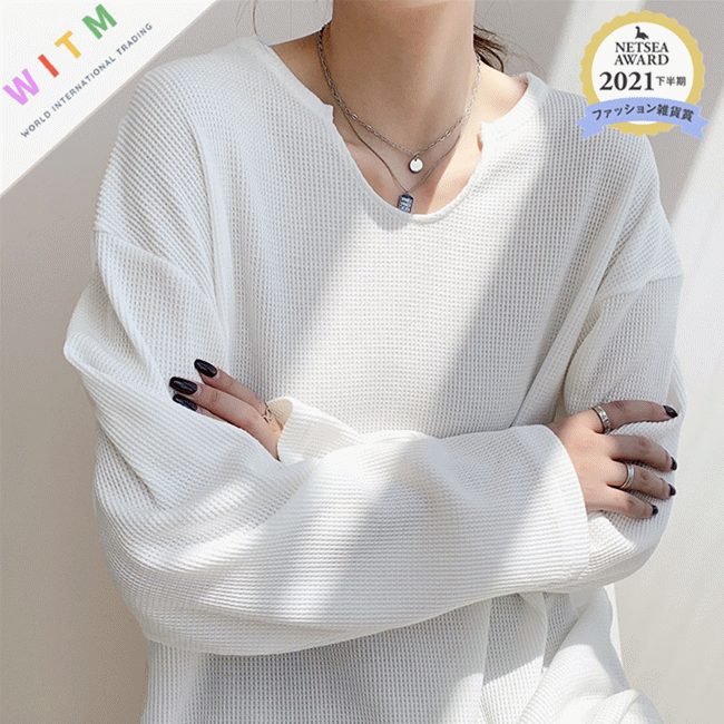 春新作 Tシャツ プルオーバー 長袖 韓国風 カジュアル レディース シンプル