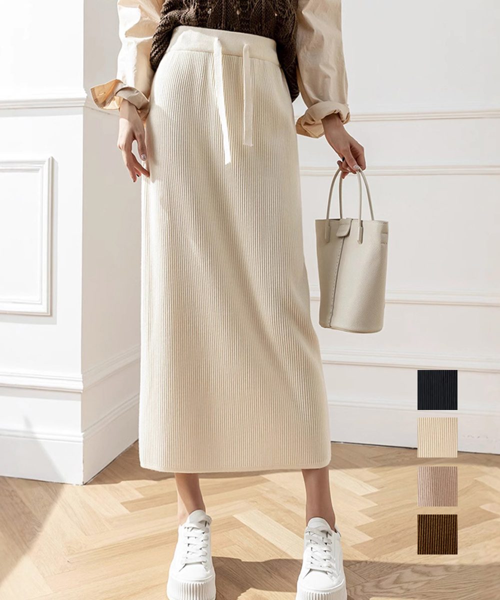 ロングスカート ミモレ丈 秋冬服 韓国風
