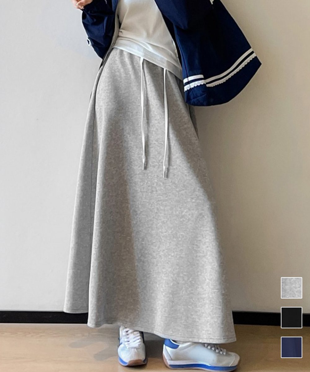 スウェットロングスカート 美脚 春秋冬