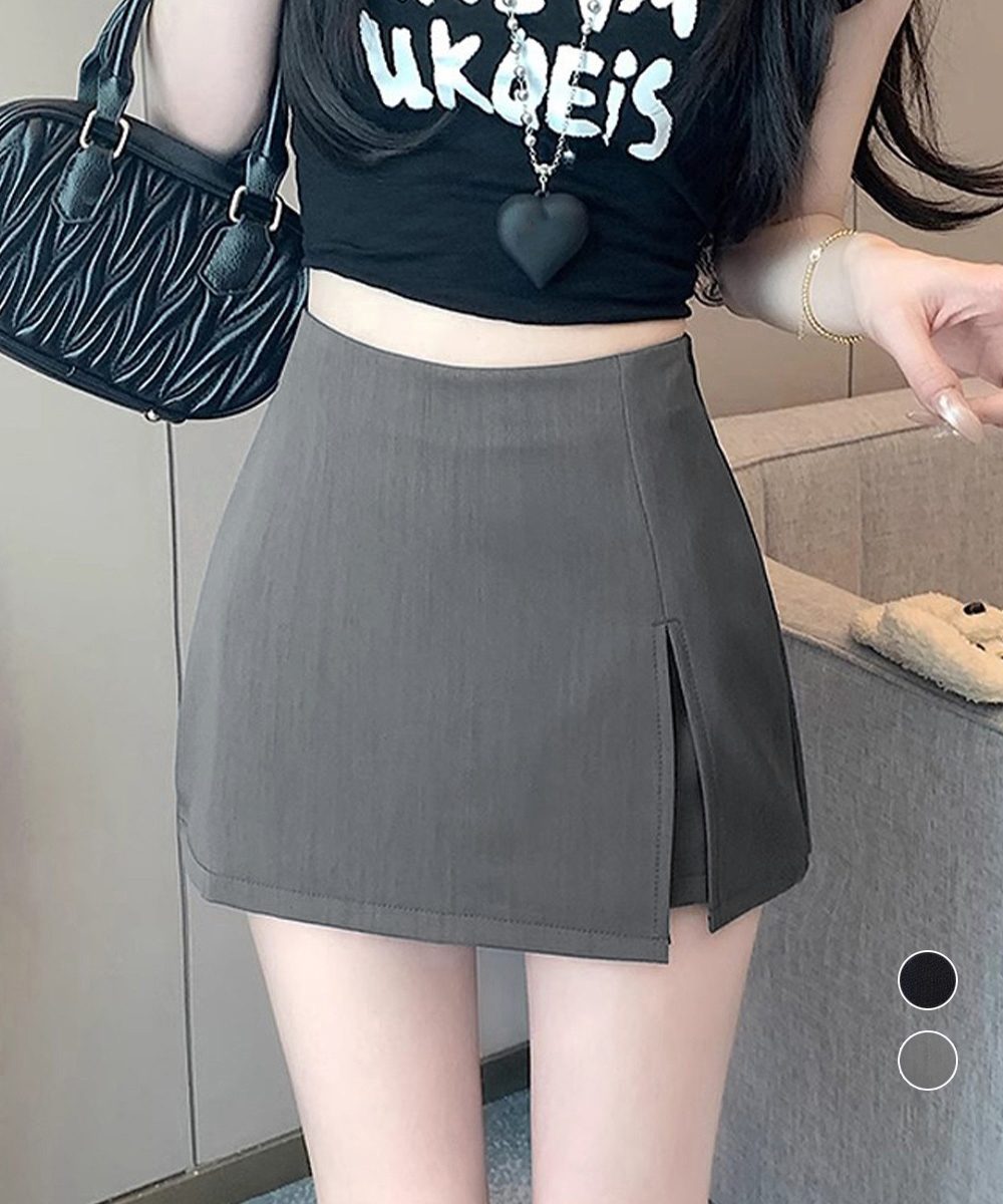 ハイウエストスカパン美脚ミニ丈キュロット