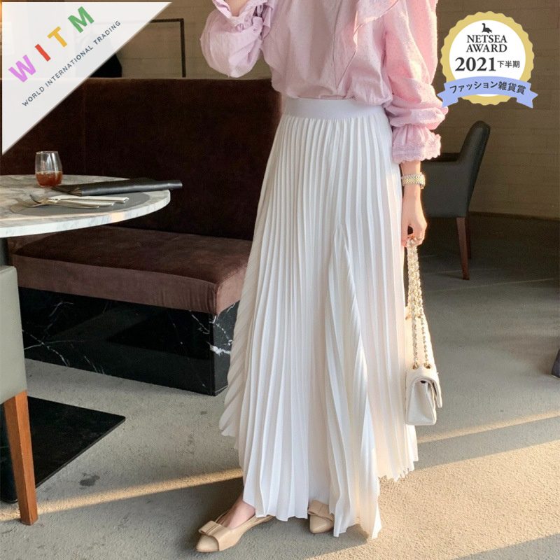 春夏新作 不規則 プリーツスカート シアースカート ロング丈スカート レディース 韓国風