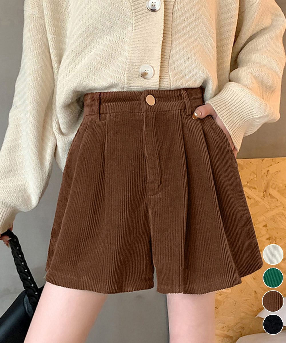 コーデュロイ ショートパンツ レディース