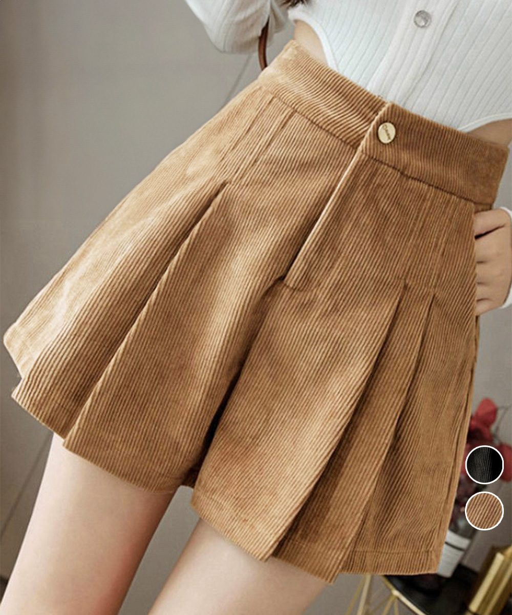 コーデュロイショートパンツ ハイウエスト