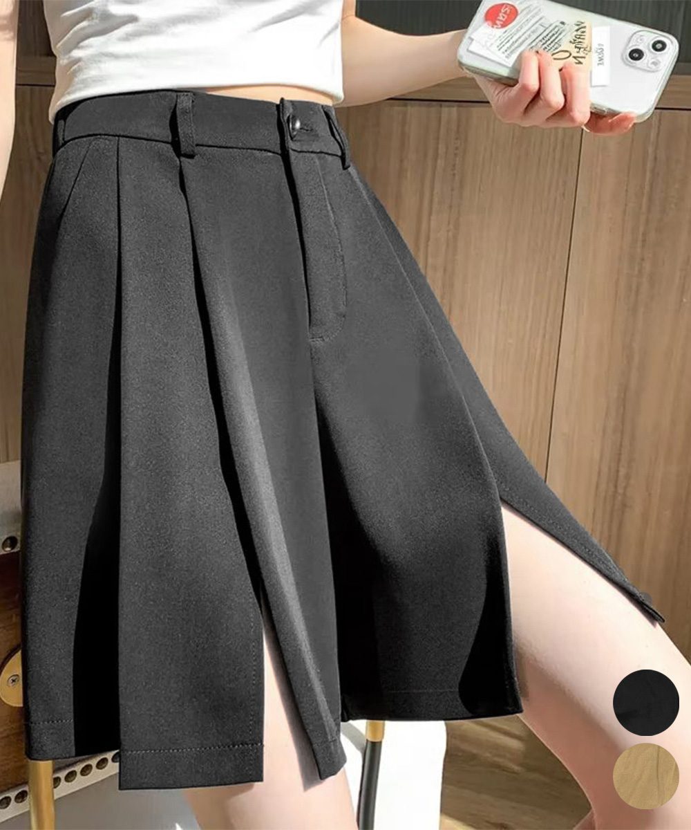 レディーススーツ風ショートパンツスリット