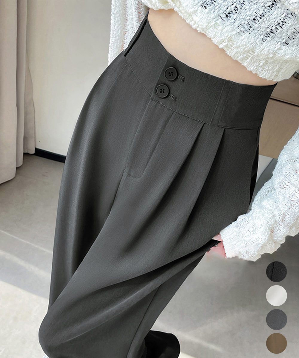 ワイドパンツ ツータックスラックスパンツ