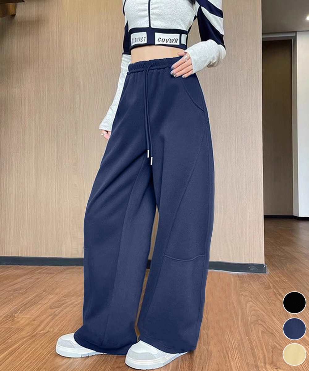 ワイドパンツウエストゴムスウェットパンツ