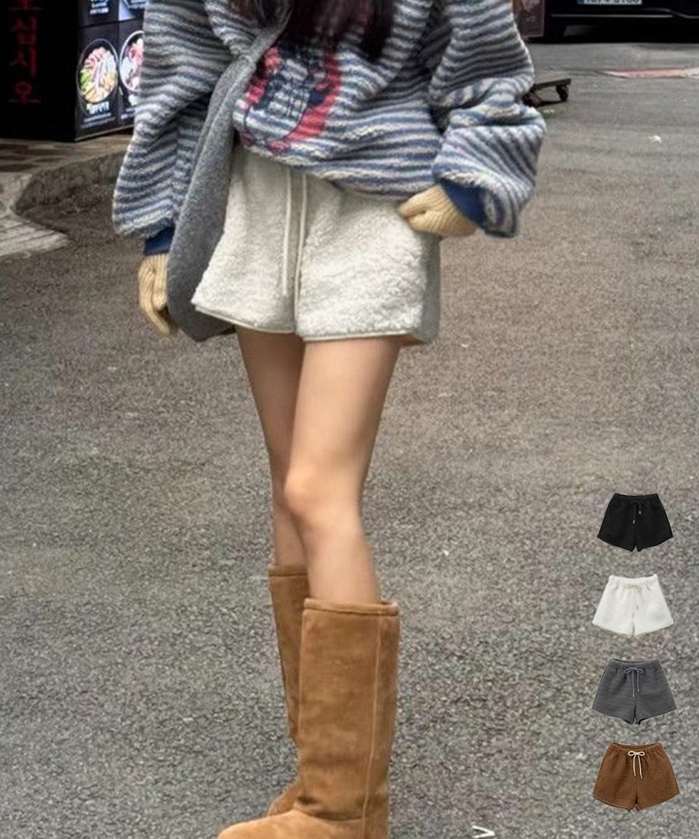 ボアショートパンツ もこもこルームパンツ