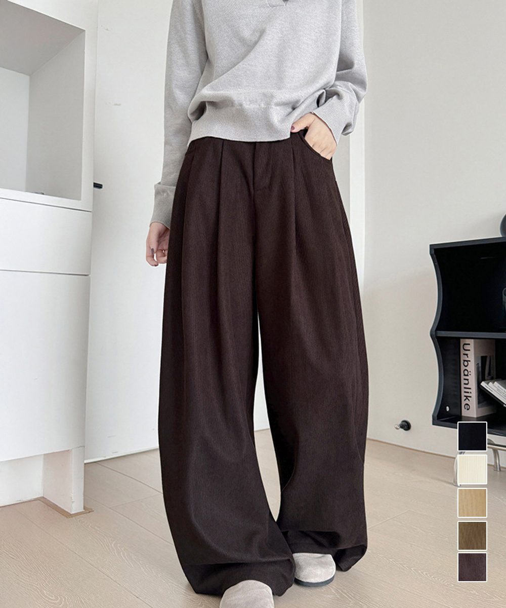 コーデュロイパンツレディースワイドパンツ