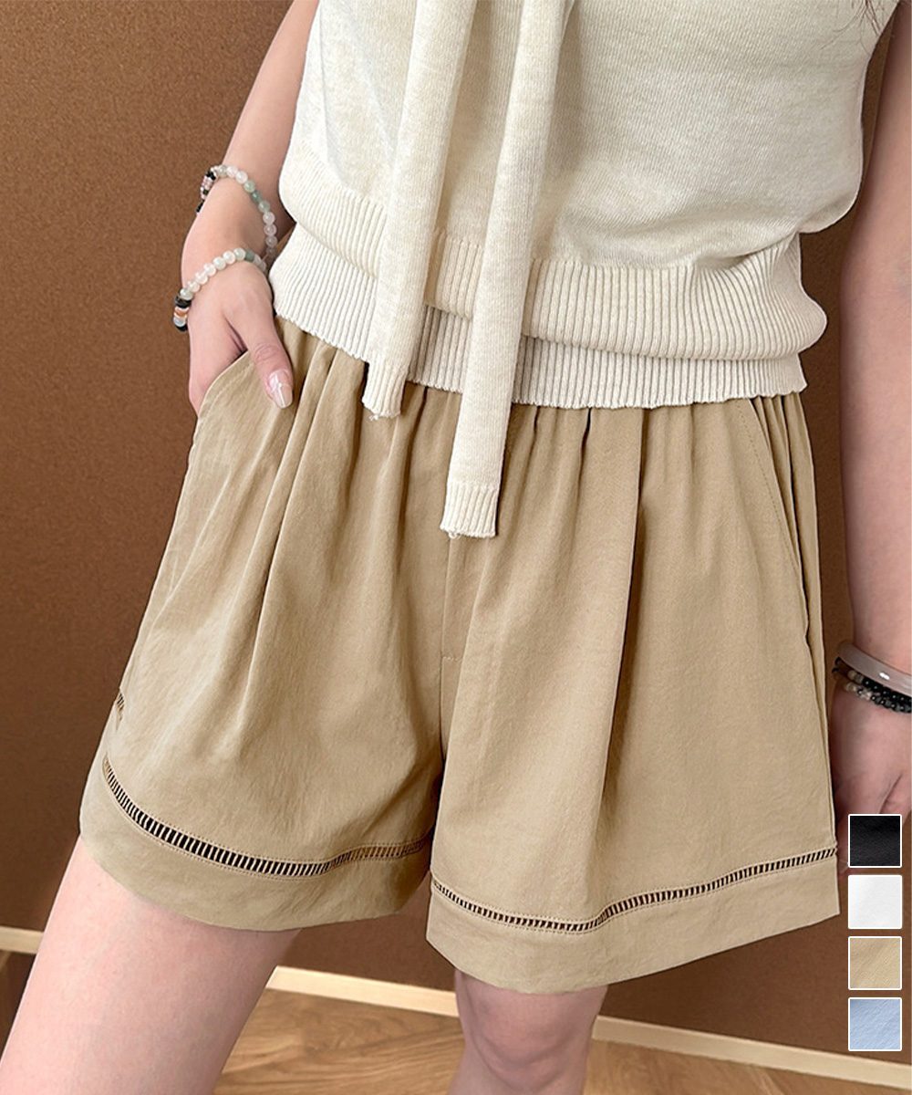 梯子レースショートパンツハーフパンツ夏服