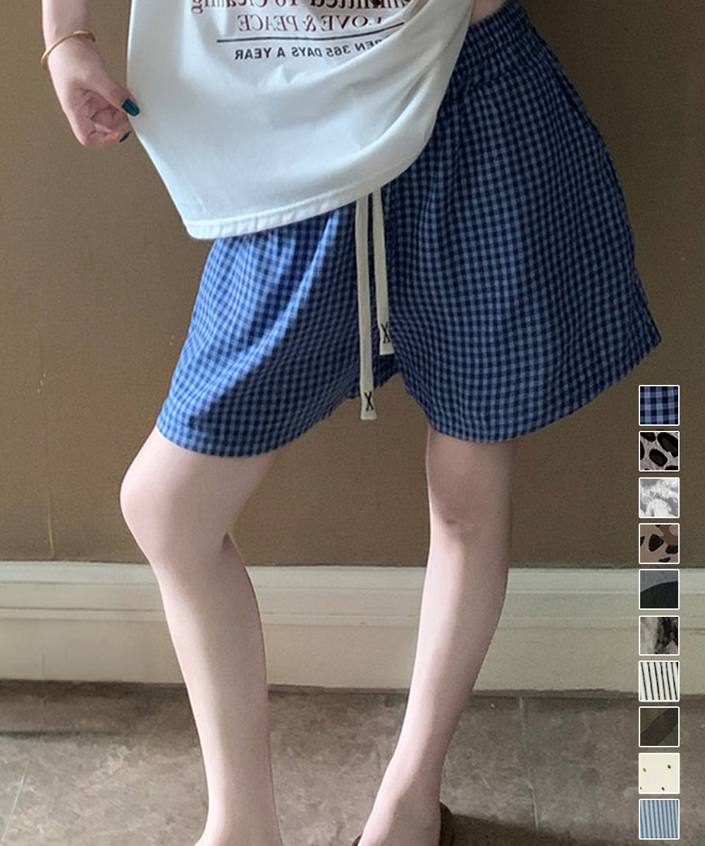 総柄ショートパンツルームウェアパンツ夏用