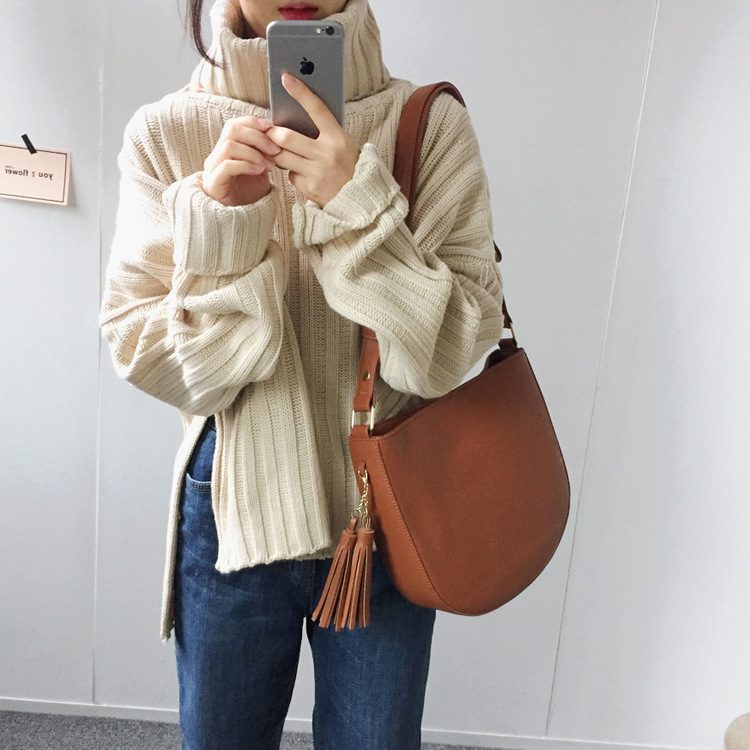 編み ニットセーター タートルネックニット レディーストップス ファッション 体型カバー