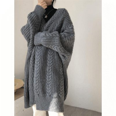 新色登場！秋冬新作 ニットカーディガン 膝丈カーデ セーターアウター レディース オーバーサイズ