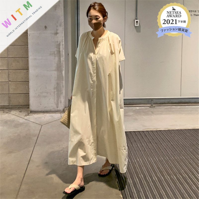 春夏新作 ロングワンピース ワンピース 体型カバー おしゃれ 着回し カジュアル 大人可愛い
