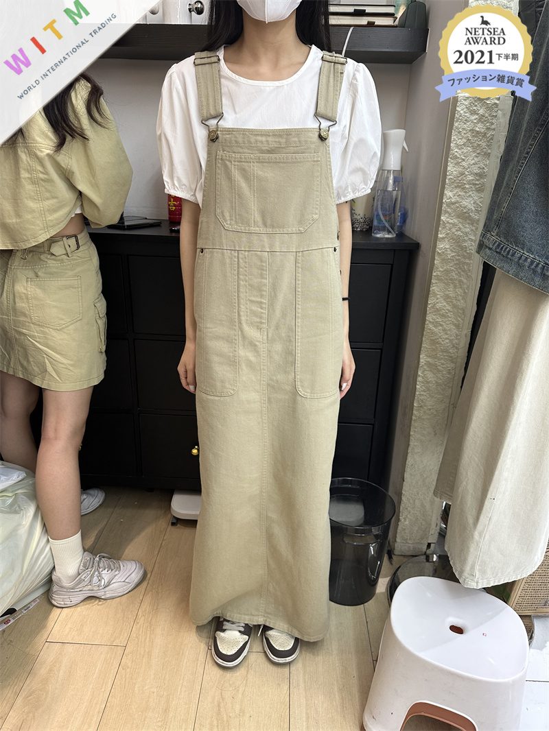 新作 マキシ丈ワンピース サロペットスカート ロングワンピ 大きいサイズ ゆったり 体型カバー