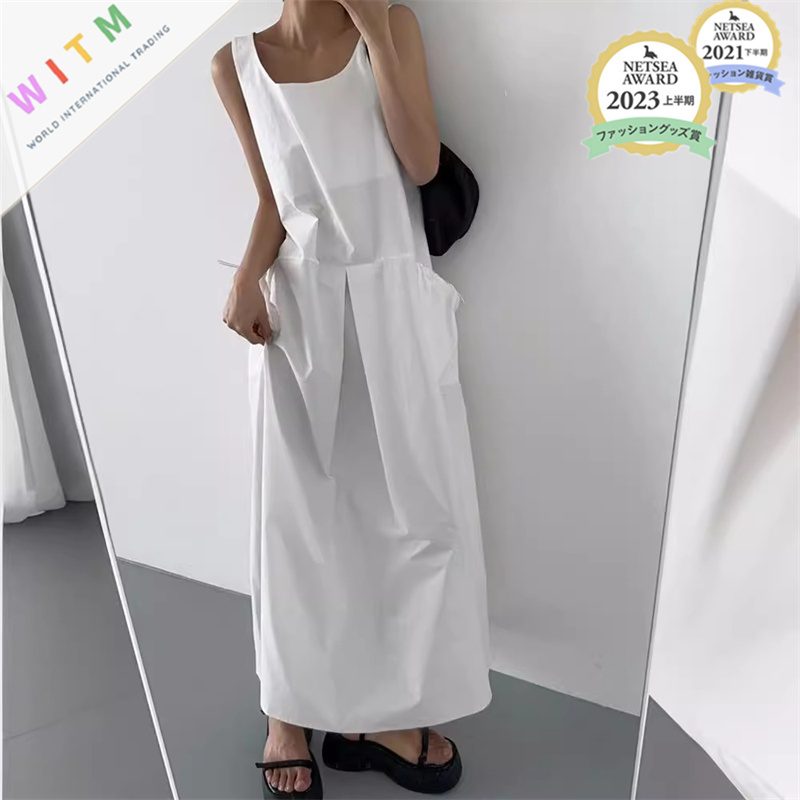 ワンピース ノースリーブ ロングワンピース 体型カバー レディース服 カジュアル 夏