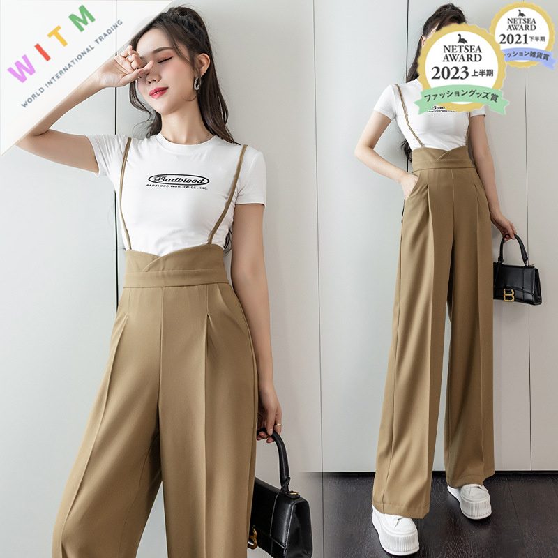 新作新作 サロペットパンツ ロング丈ズボン 連体服 レディース ファッション 春秋 ゆったり