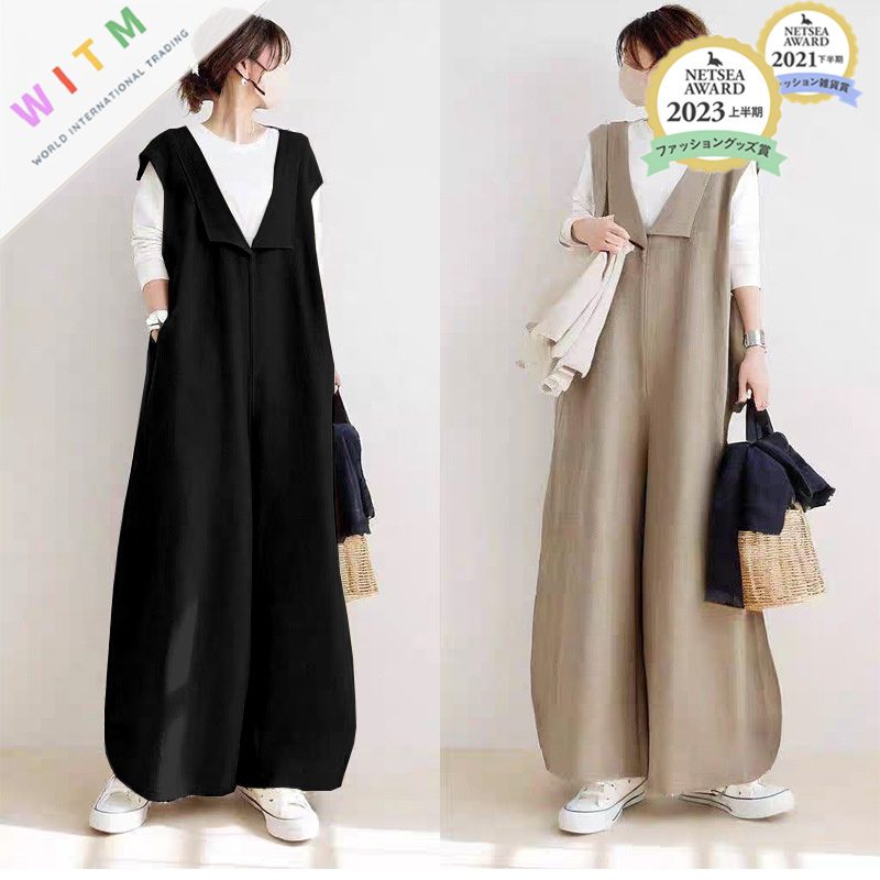 新作 サロペットパンツ オールインワン ワイドパンツ サロペット ロングパンツ レディース