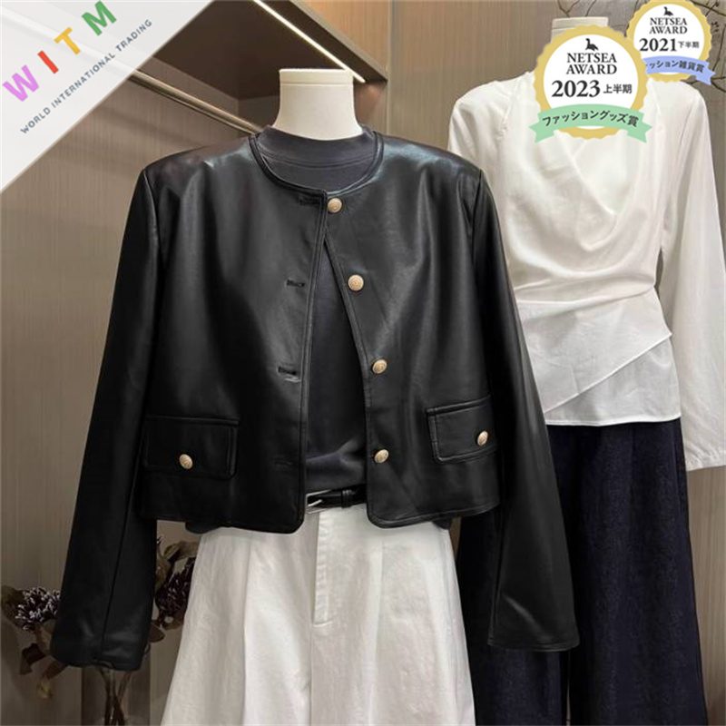 秋冬新作 ジャケット ショート丈コート 長袖 PU アウター 着回し レディース服