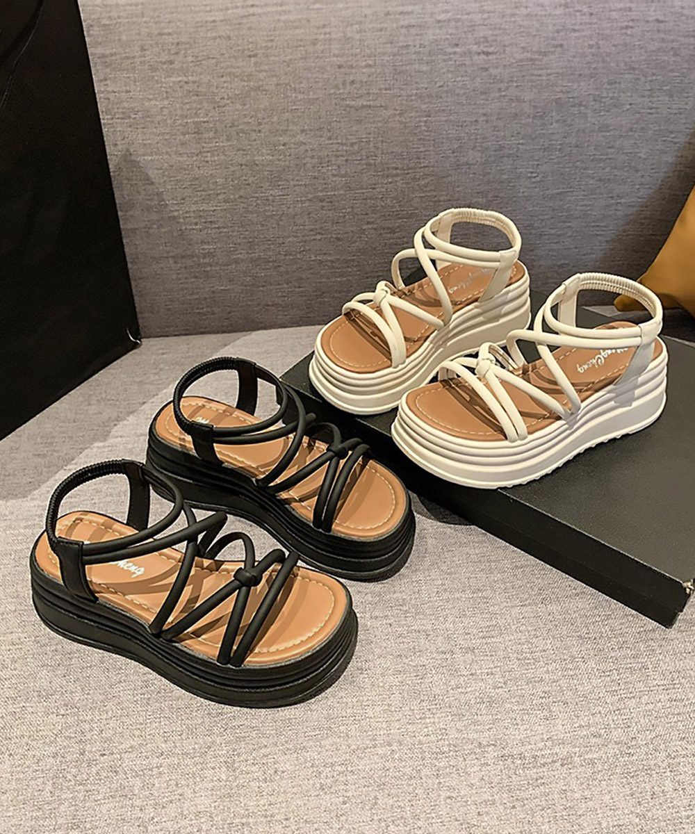 厚底 ストラップサンダル 美脚 夏靴