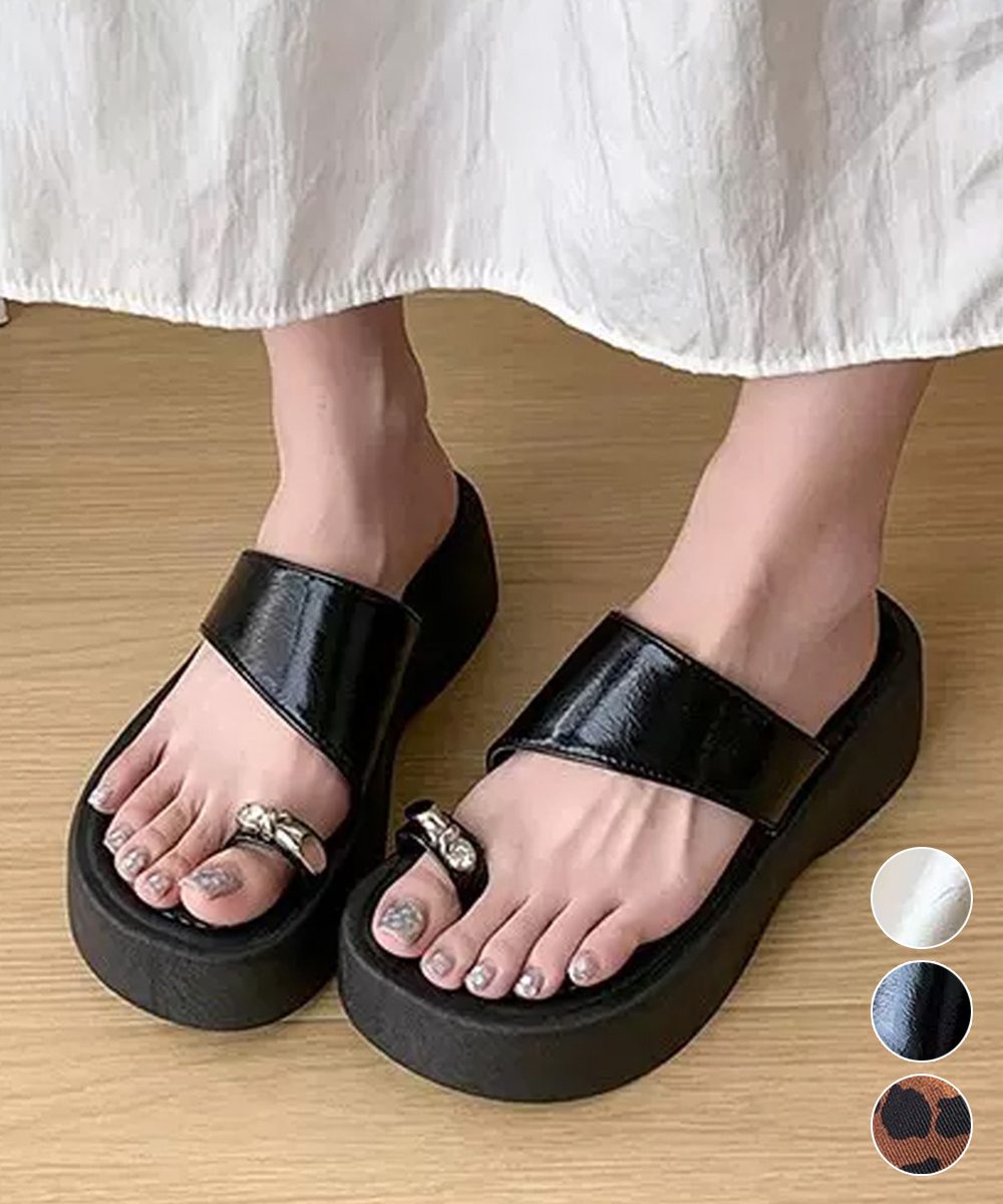 厚底トングサンダル 美脚脚長 おしゃれ靴