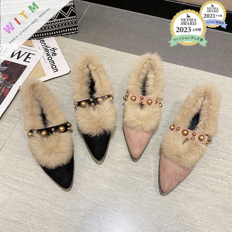 冬新作 フラットシューズ シューズ レディース靴 ふわもこ 韓国 ファッション オフィス 可愛い