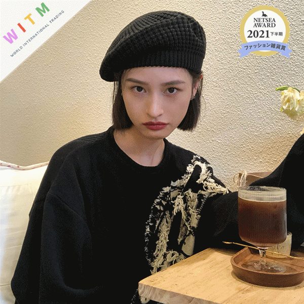 韓国秋冬 ニット ベレー帽 レトロ風 ベレー ハット 帽子 レディース 小顔効果 ふわふわ 折りたたみ