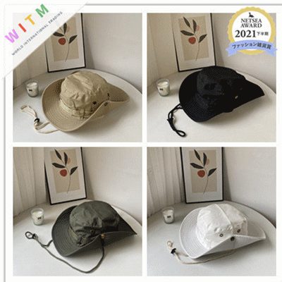 バゲットハット 折りたたみ つば広 あご紐付き 日焼け 吸汗速乾 通気 登山 アウトドア レディース